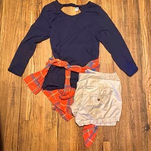 Open back 3/4 sleeve shirt